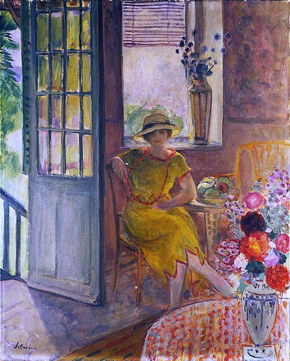 Henri Lebasque Nono in a Yellow Dress - Hand Painted Oil Painting