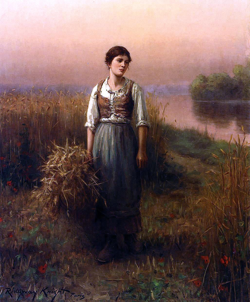 Daniel Ridgway Knight Normandy Maid - Hand Painted Oil Painting