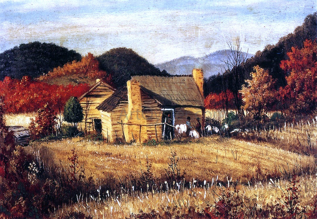 William Aiken Walker North Carolina Homestead with Mountains and Field - Hand Painted Oil Painting