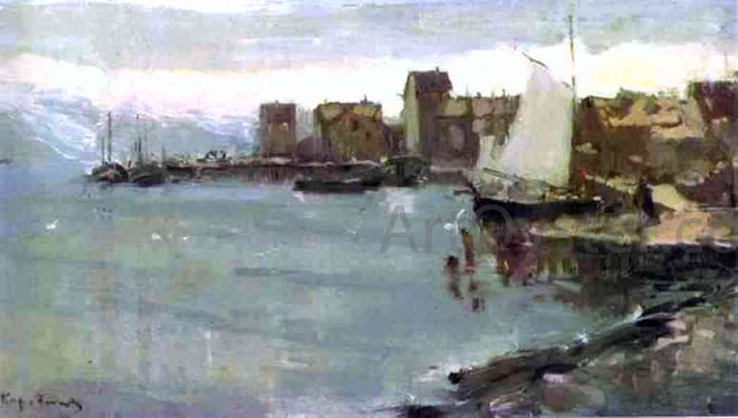 Constantin Alexeevich Korovin Norwegian Harbour - Hand Painted Oil Painting