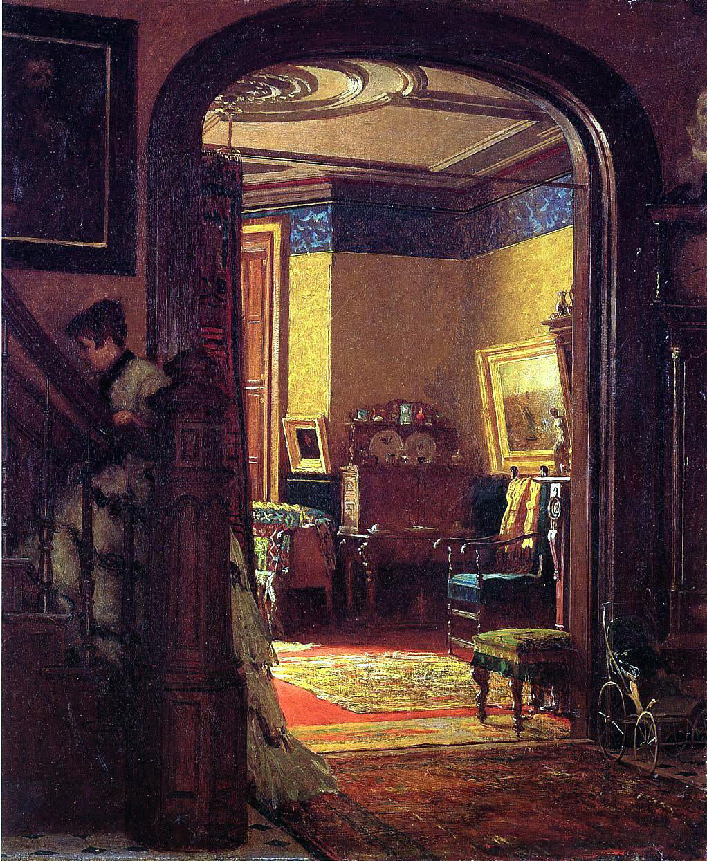 Eastman Johnson Not at Home - Hand Painted Oil Painting