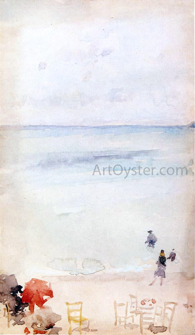 James McNeill Whistler Note in Opal - The Sands, Dieppe - Hand Painted Oil Painting