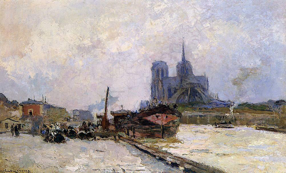 Albert Lebourg Notre Dame de Paris, View from Pont de la Tournelle - Hand Painted Oil Painting