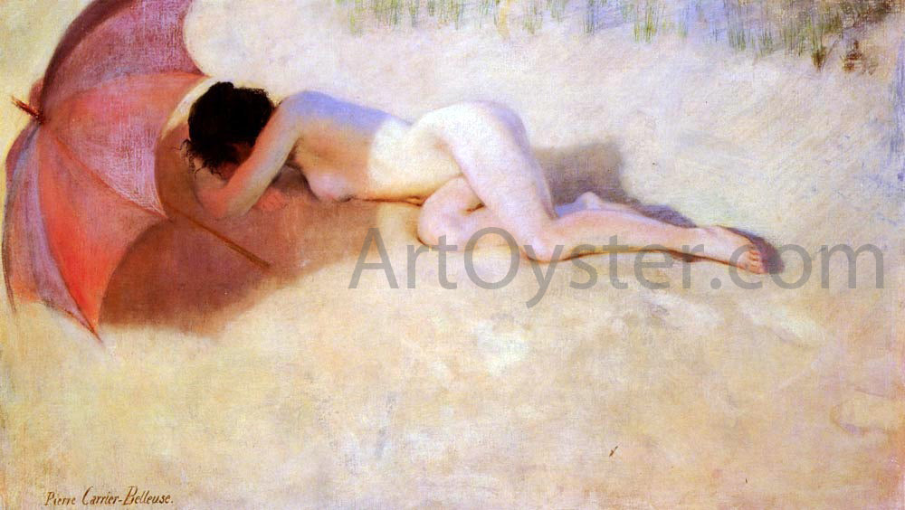 Pierre Carrier-Belleuse Nu Sous Un Parasol - Hand Painted Oil Painting