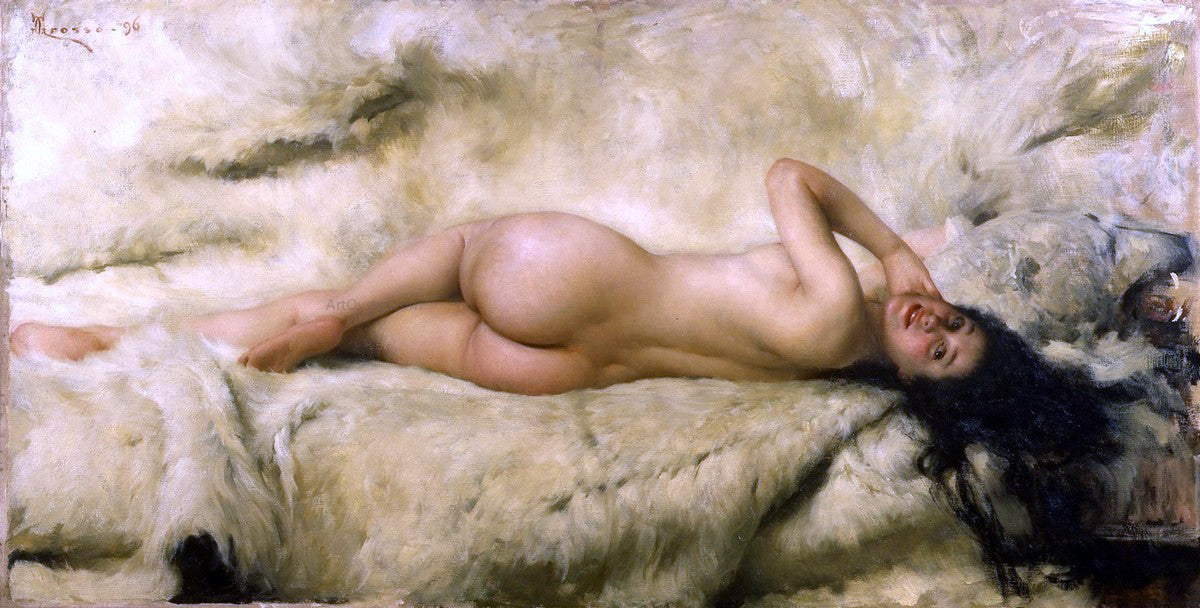 Giacomo Grosso A She Nude (also known as Nuda) - Hand Painted Oil Painting