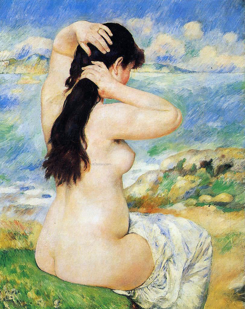 Pierre Auguste Renoir Nude Fixing Her Hair - Hand Painted Oil Painting