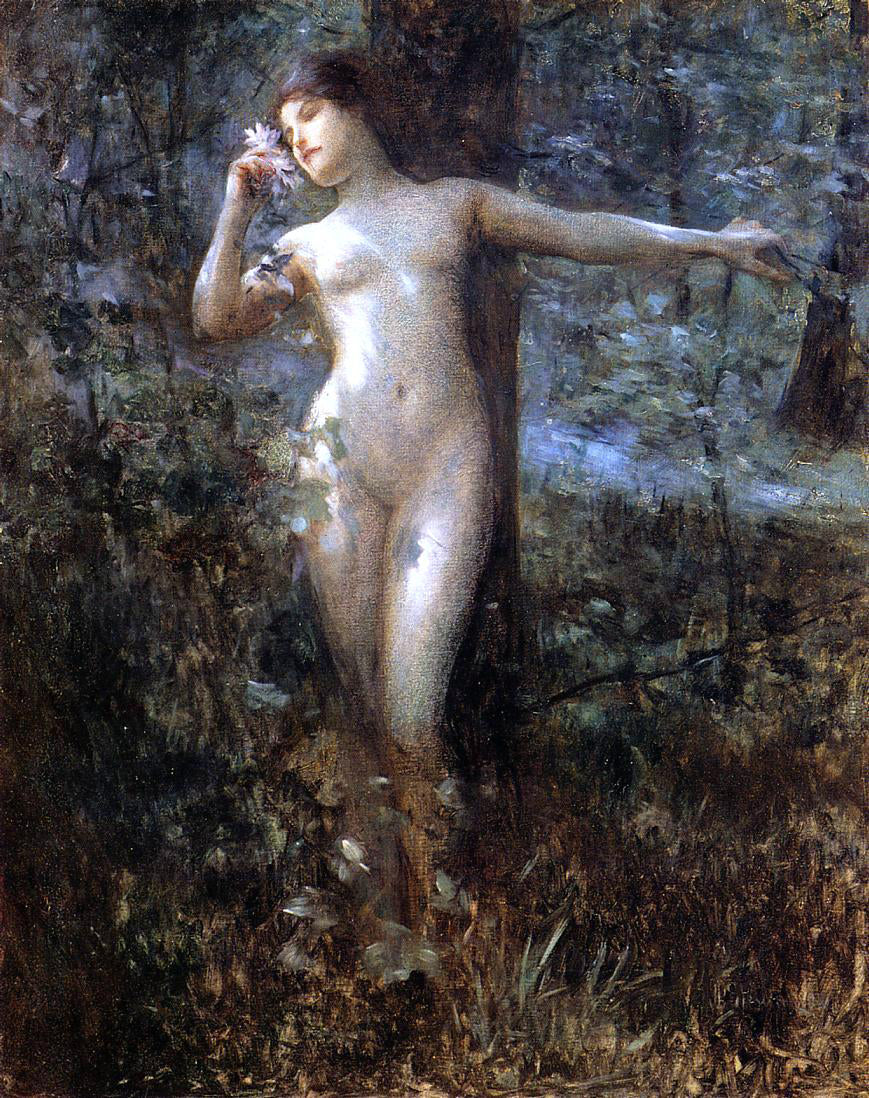 Julius LeBlanc Stewart A Nude in the Forest - Hand Painted Oil Painting