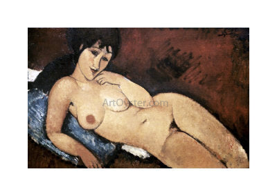 Amedeo Modigliani Nude on a Blue Cushion - Hand Painted Oil Painting