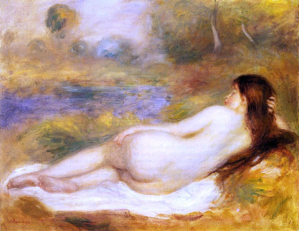 Pierre Auguste Renoir Nude Reclining on the Grass - Hand Painted Oil Painting