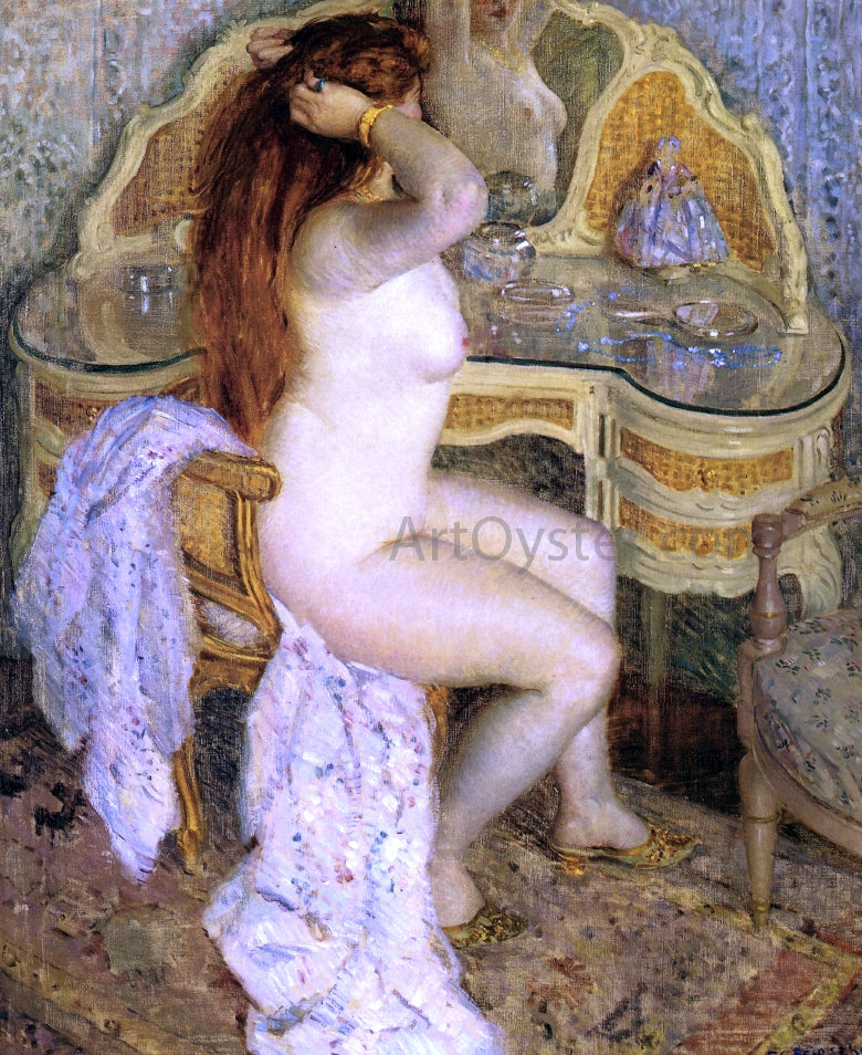 Frederick Carl Frieseke Nude Seated at Her Dressing Table - Hand Painted Oil Painting