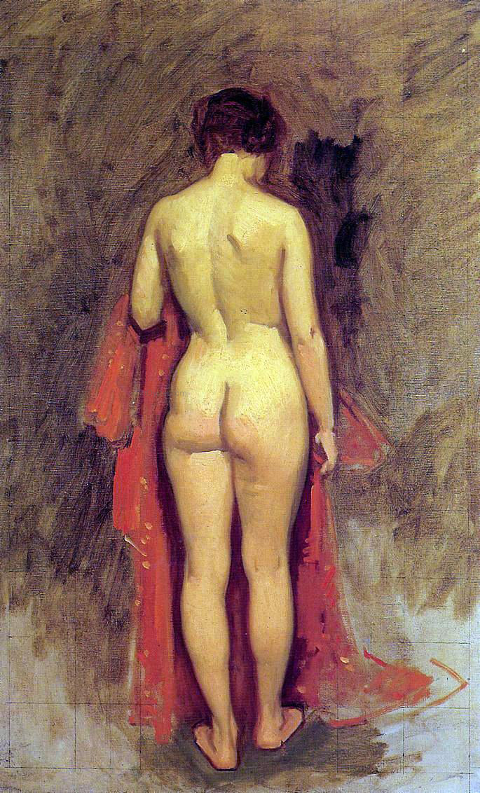 Frank Duveneck A Nude Standing - Hand Painted Oil Painting