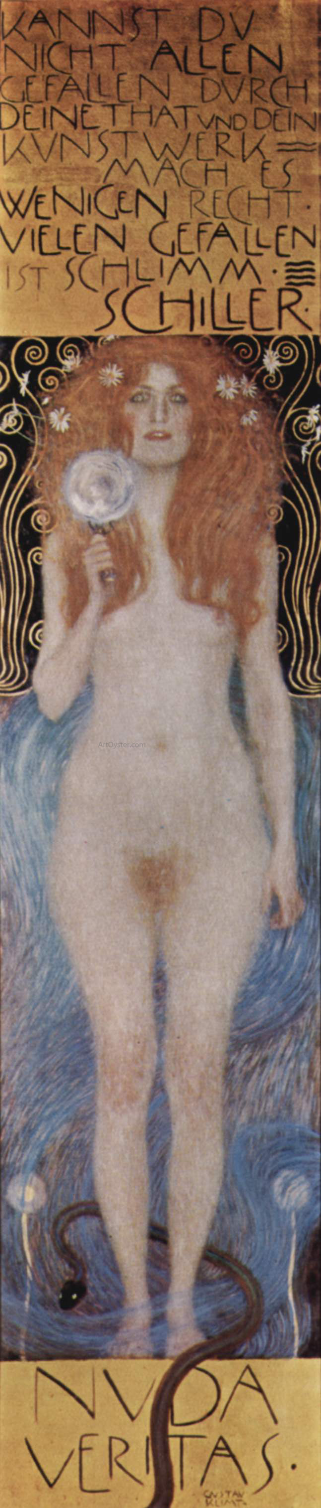 Gustav Klimt Nude Veritas - Hand Painted Oil Painting