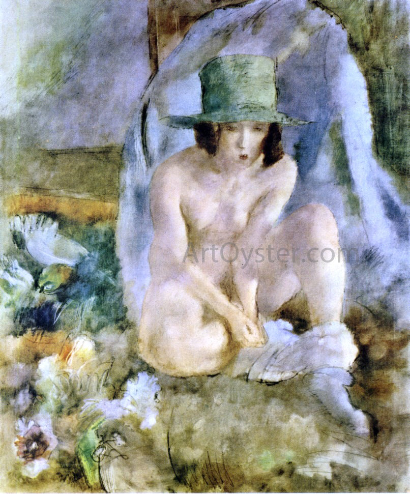  Jules Pascin Nude with a Green Hat - Hand Painted Oil Painting
