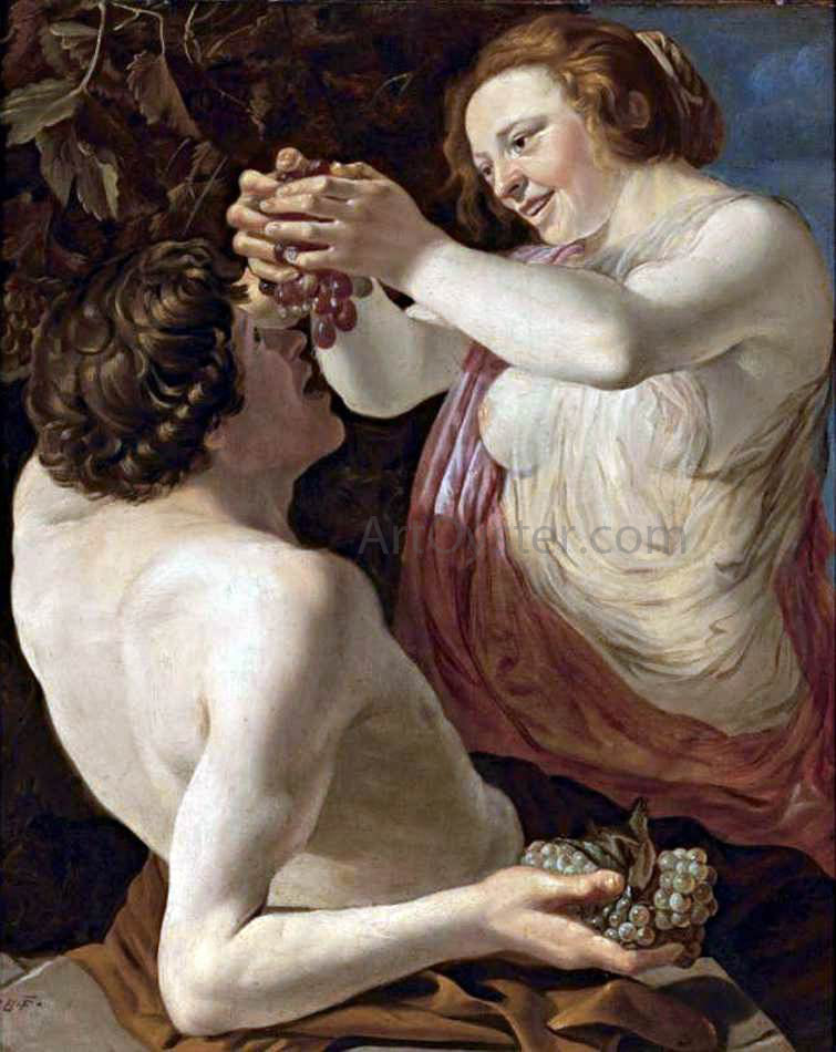 Christiaen Van Couwenbergh Nymph and Satyr - Hand Painted Oil Painting