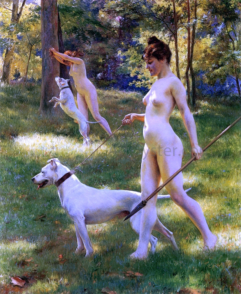 Julius LeBlanc Stewart Nymphs Hunting - Hand Painted Oil Painting
