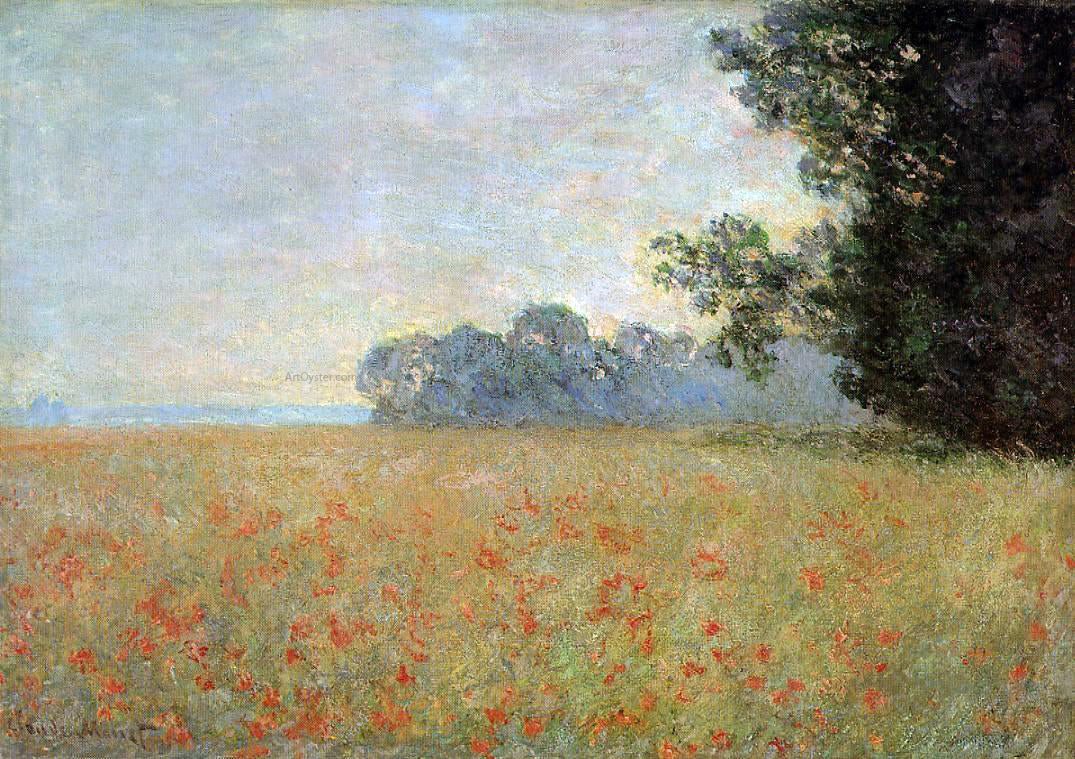 Claude Oscar Monet Oat and Poppy Field - Hand Painted Oil Painting