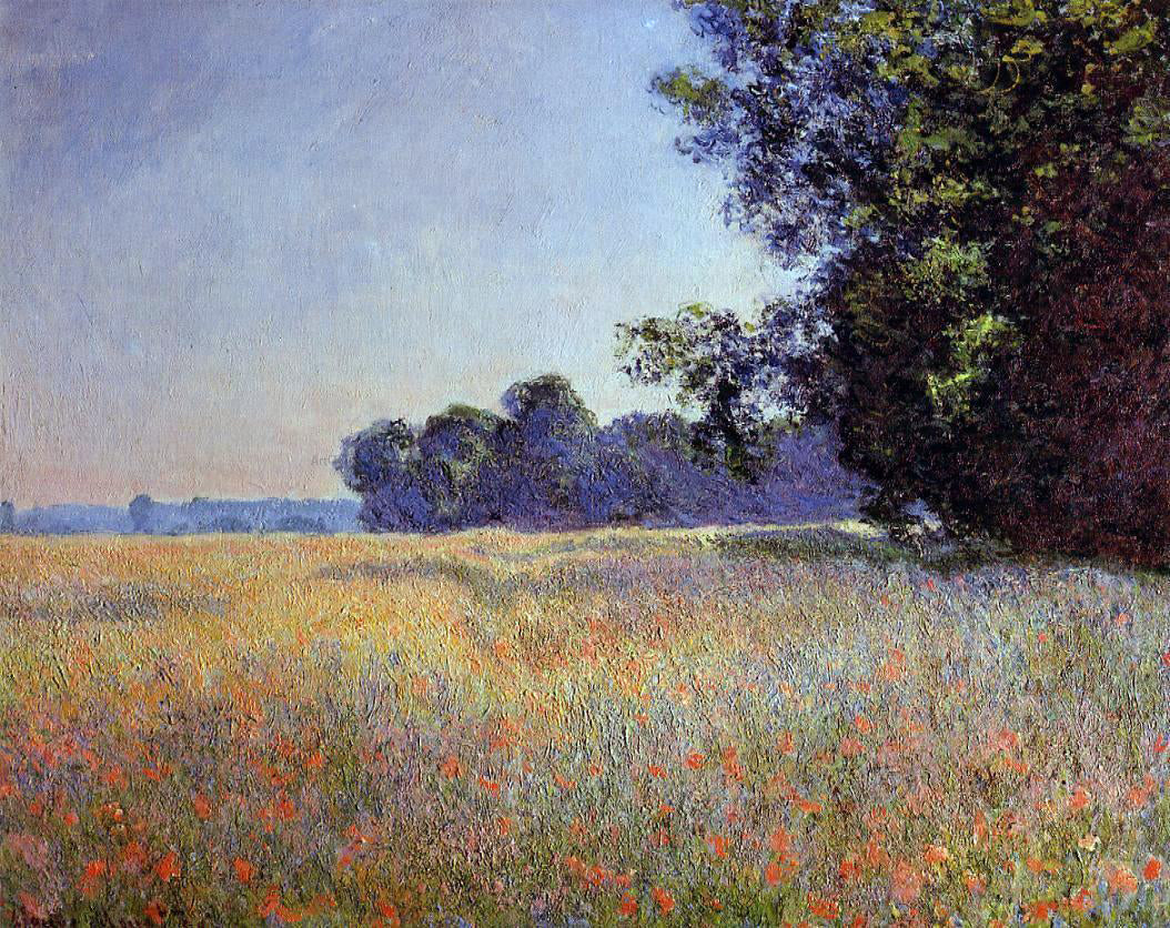 Claude Oscar Monet An Oat and Poppy Field, Giverny - Hand Painted Oil Painting
