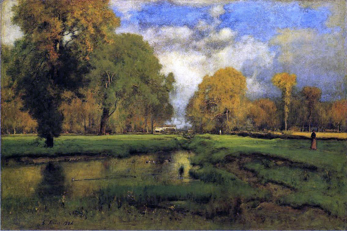 George Inness October - Hand Painted Oil Painting