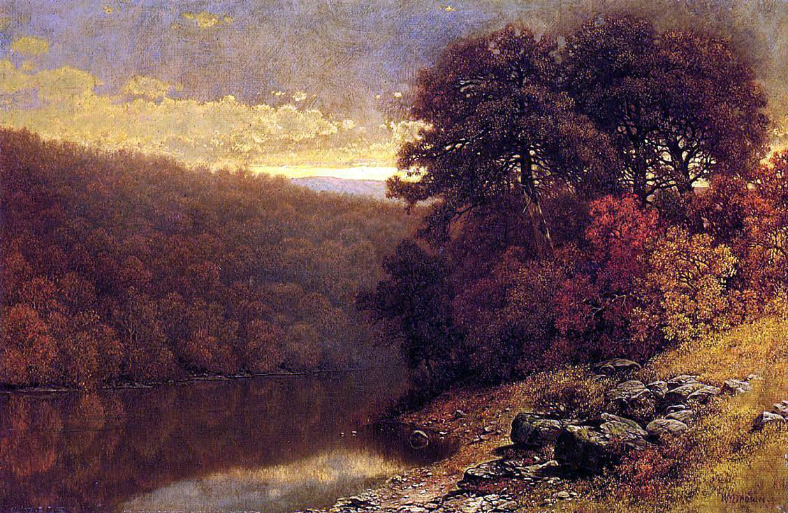 William Mason Brown October on Great Otter Creek, Vermont - Hand Painted Oil Painting