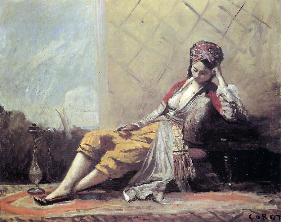 Jean-Baptiste-Camille Corot Odalisque - Hand Painted Oil Painting