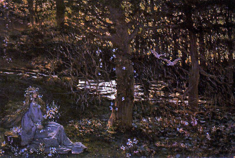 Antonio Munoz Degrain Ofelia en el Bosque - Hand Painted Oil Painting