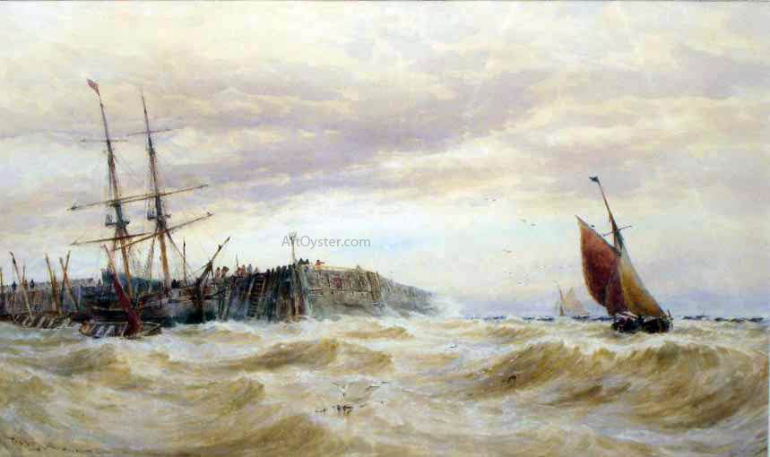 Thomas Bush Hardy Off Broadstairs Pier - Hand Painted Oil Painting