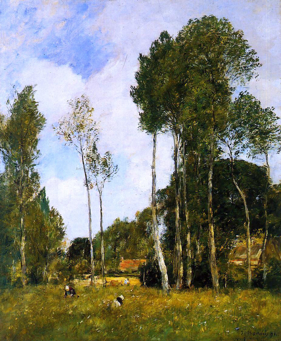 Eugene-Louis Boudin Oiseme Landscape, near Chartres - Hand Painted Oil Painting
