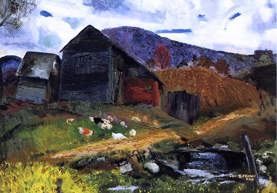 George Wesley Bellows Old Barn in Shady Valley - Hand Painted Oil Painting