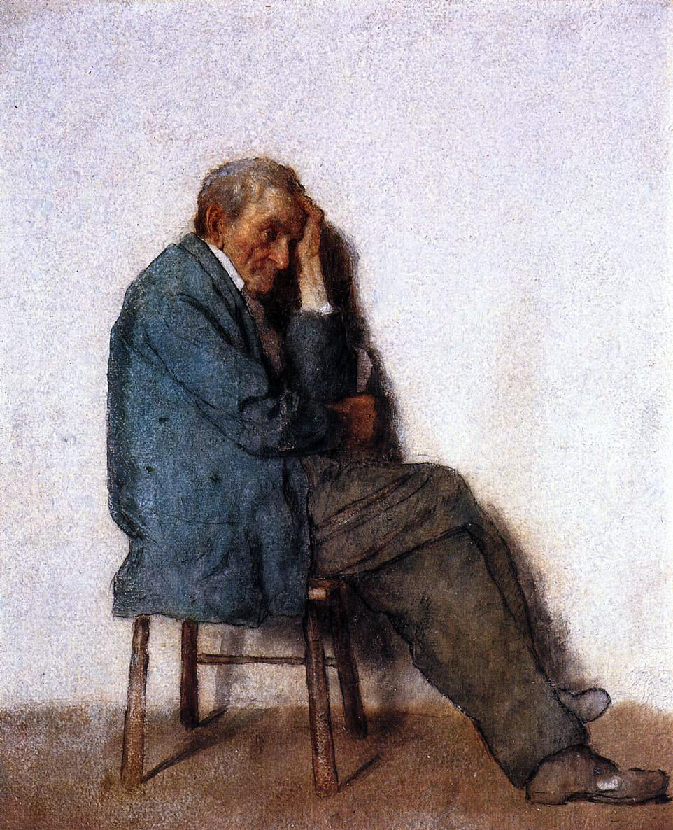 Eastman Johnson Old Man, Seated - Hand Painted Oil Painting