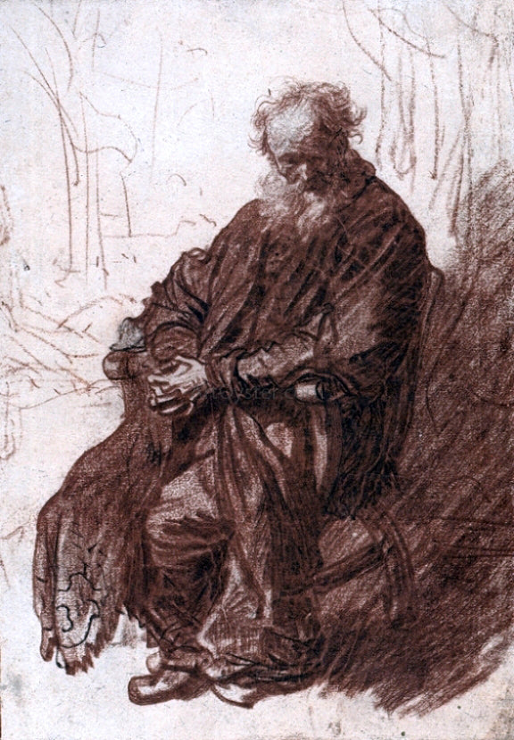 Rembrandt Van Rijn The Old Man Seated in an Armchair, Full-length - Hand Painted Oil Painting