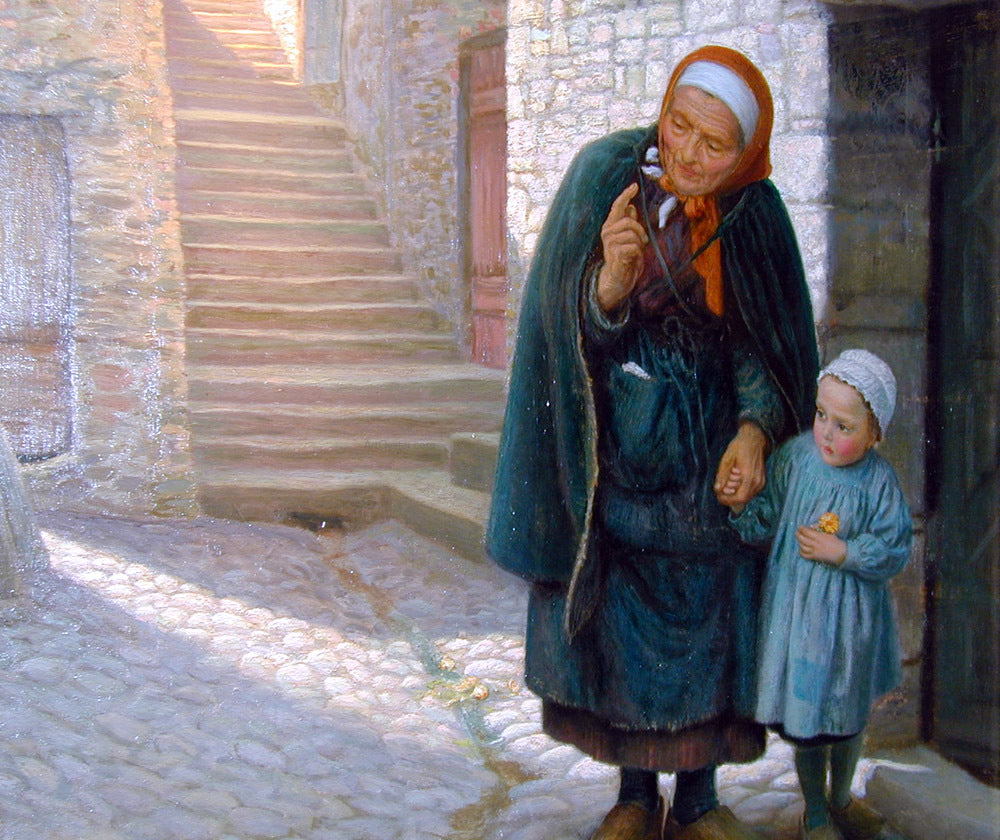  Arthur Hughes Old Neighbour Gone Bye - Hand Painted Oil Painting