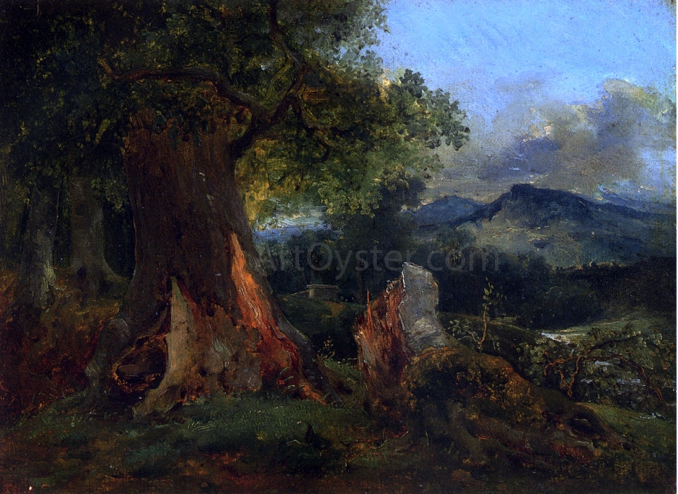 Theodore Rousseau Old Oak Tree and Rotting Trunk - Hand Painted Oil Painting