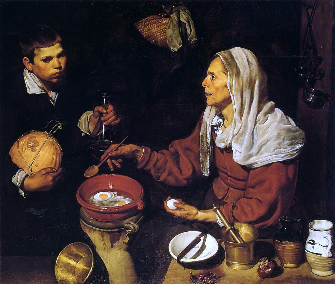 Diego Velazquez Old Woman Poaching Eggs - Hand Painted Oil Painting