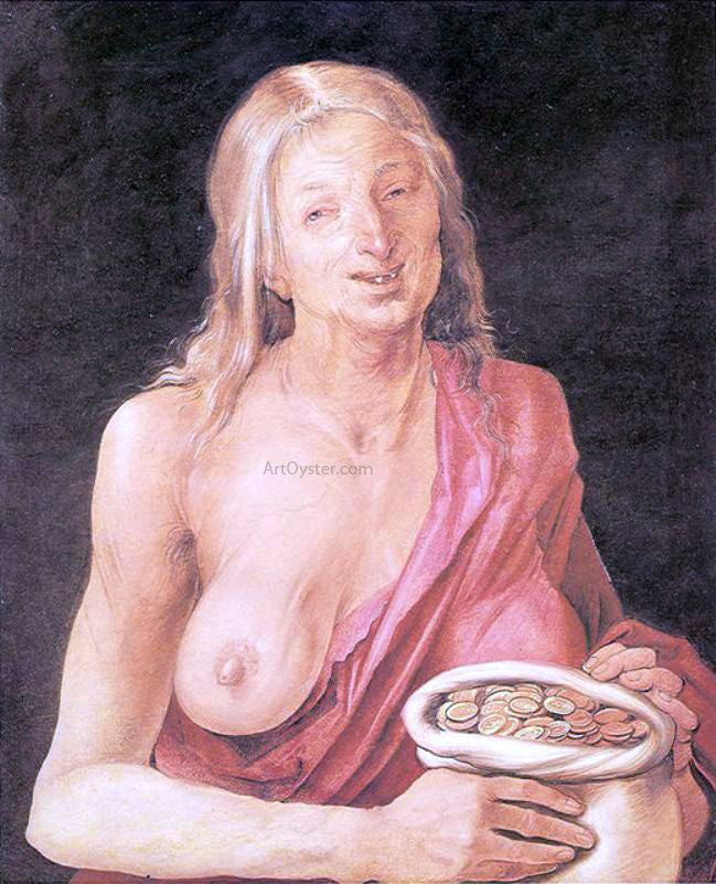 Albrecht Durer Old Woman with a Bag of Coins - Hand Painted Oil Painting