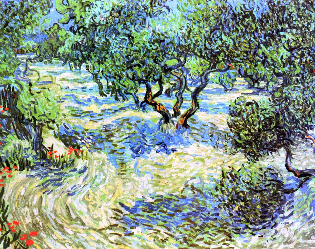 Vincent Van Gogh Olive Grove: Bright Blue Sky - Hand Painted Oil Painting
