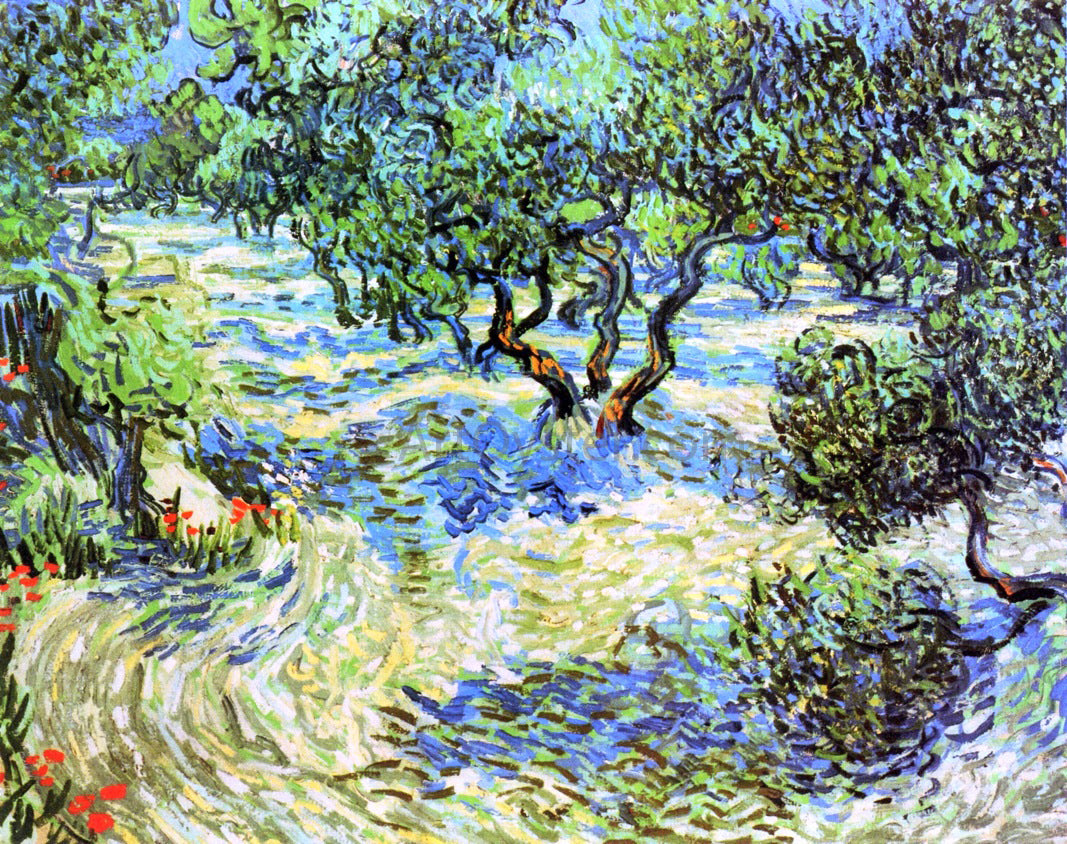 Vincent Van Gogh Olive Grove: Bright Blue Sky - Hand Painted Oil Painting