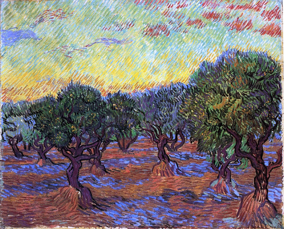  Vincent Van Gogh Olive Grove: Orange Sky - Hand Painted Oil Painting