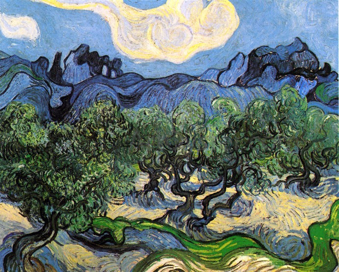  Vincent Van Gogh Olive Trees with the Alpilles in the Background - Hand Painted Oil Painting