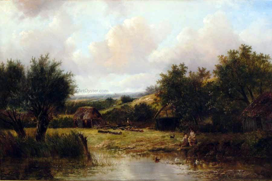Joseph Thors On a Farmstead - Hand Painted Oil Painting