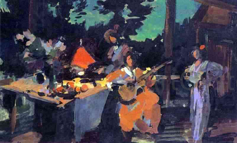 Constantin Alexeevich Korovin On a Terrace. Evening in the Coutry - Hand Painted Oil Painting