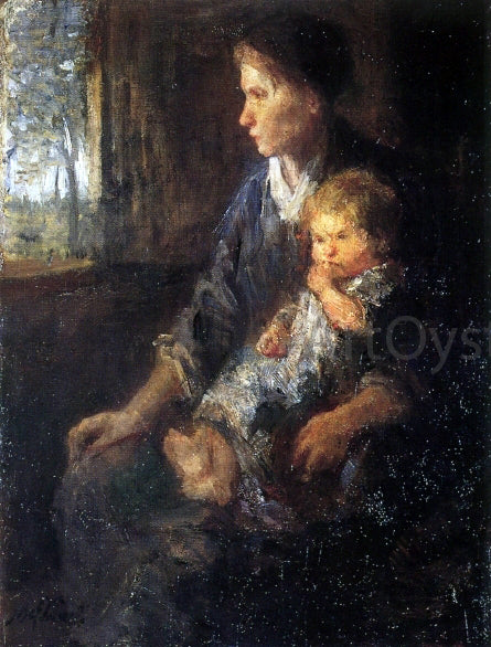 Jozef Israels On Mothers Lap - Hand Painted Oil Painting