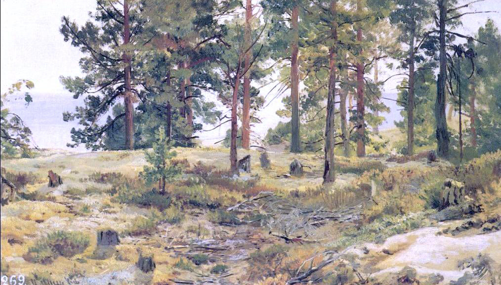Ivan Ivanovich Shishkin On Sandy Ground - Hand Painted Oil Painting
