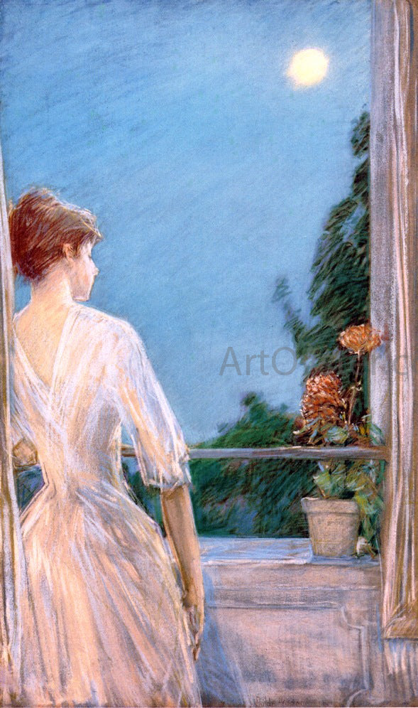 Frederick Childe Hassam On the Balcony - Hand Painted Oil Painting