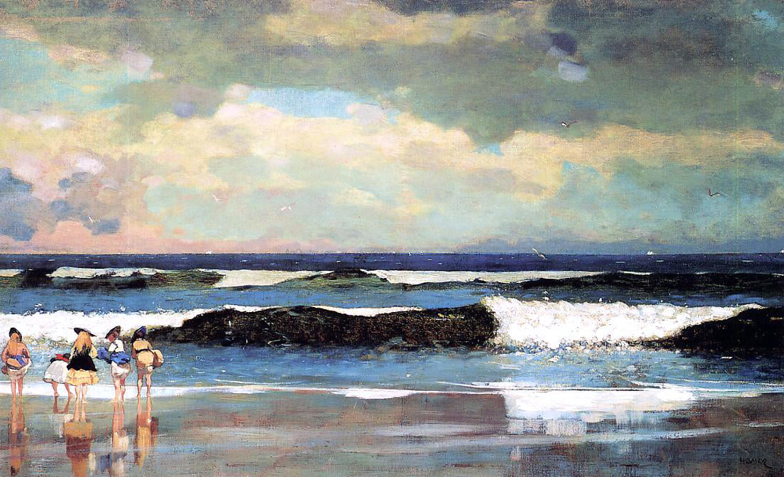 Winslow Homer On the Beach (also known as On the Beach, Long Branch, New Jersey) - Hand Painted Oil Painting