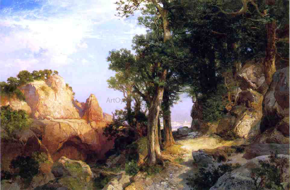 Thomas Moran On the Berry Trail - Grand Canyon of Arizona - Hand Painted Oil Painting