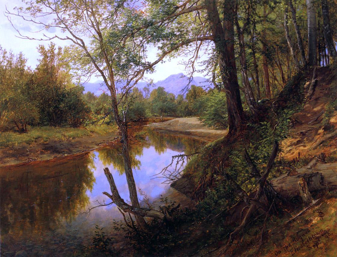 James David Smillie On the Boquet, Elizabethtown - Hand Painted Oil Painting