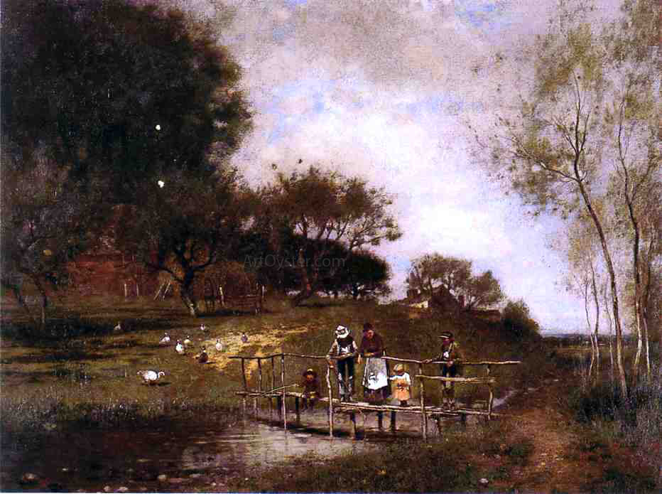 Alfred Cornelius Howland On the Bridge - Hand Painted Oil Painting