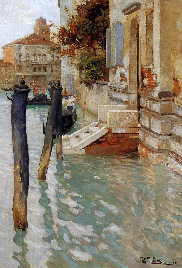 Fritz Thaulow On the Grand Canal, Venice - Hand Painted Oil Painting