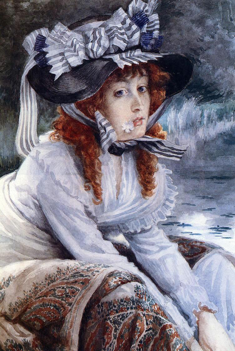 James Tissot On the River - Hand Painted Oil Painting