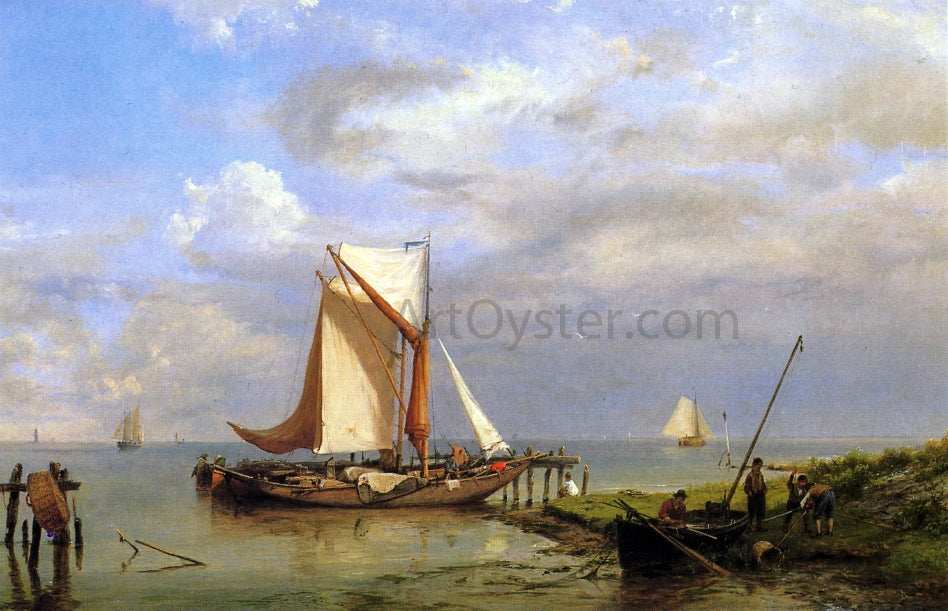 The Elder Hermanus Koekkoek On the Scheldt - Hand Painted Oil Painting